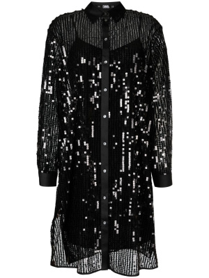 

Sequin-embellished shirt dress, Karl Lagerfeld Sequin-embellished shirt dress