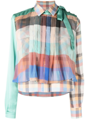 

Checked layered blouse, Sacai Checked layered blouse