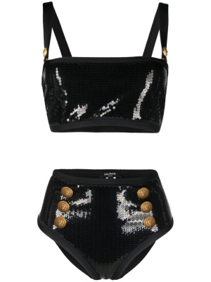 

Sequinned two-piece bikini set, Balmain Sequinned two-piece bikini set