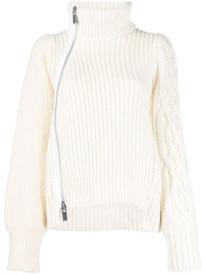 

Wool-blend ribbed jumper, Sacai Wool-blend ribbed jumper