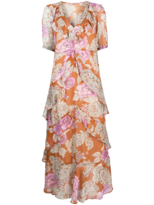 

Floral-print ruffled maxi dress, TWINSET Floral-print ruffled maxi dress