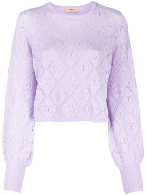 

Open-knit cotton-blend top, TWINSET Open-knit cotton-blend top