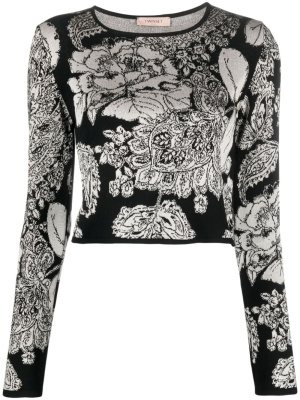 

Floral intarsia-knit top, TWINSET Floral intarsia-knit top