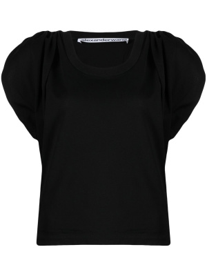 

Gathered-sleeve detail T-shirt, Alexander Wang Gathered-sleeve detail T-shirt