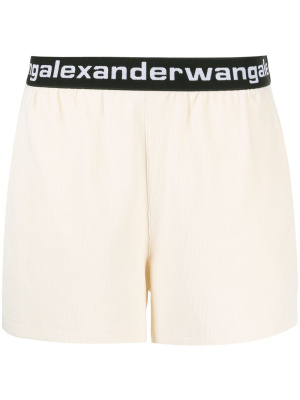 

Corduroy logo-waistband shorts, Alexander Wang Corduroy logo-waistband shorts