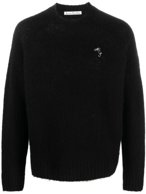 

Logo-embroidered knitted jumpers, Acne Studios Logo-embroidered knitted jumpers