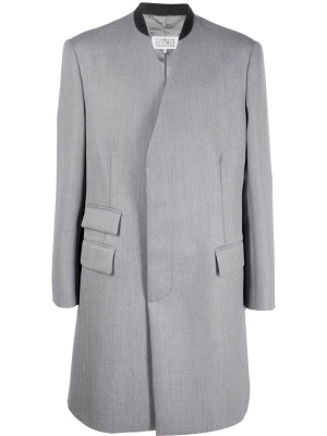 

Collarless tailored coat, Maison Margiela Collarless tailored coat