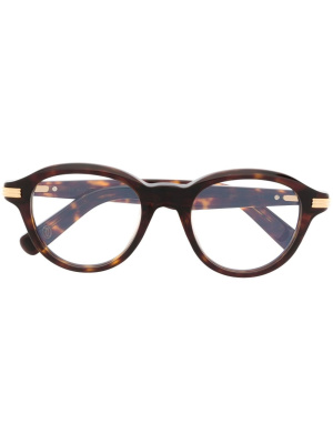 

Tortoiseshell-effect round-frame glasses, Cartier Eyewear Tortoiseshell-effect round-frame glasses