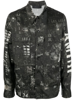 

Logo-print satin shirt, AMIRI Logo-print satin shirt