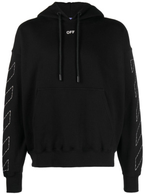 

Arrows-embroidered cotton hoodie, Off-White Arrows-embroidered cotton hoodie