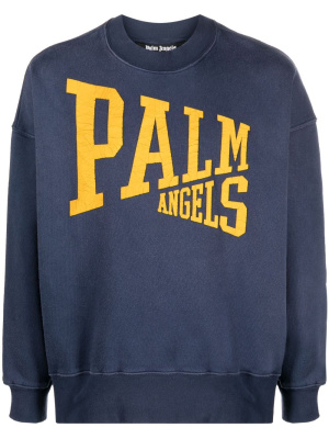 

College logo-print cotton sweatshirt, Palm Angels College logo-print cotton sweatshirt