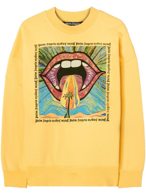 

Crazy Mouth crew-neck sweatshirt, Palm Angels Crazy Mouth crew-neck sweatshirt