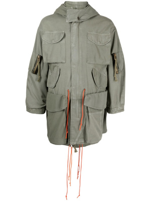 

Cargo-pocket hooded jacket, Greg Lauren Cargo-pocket hooded jacket