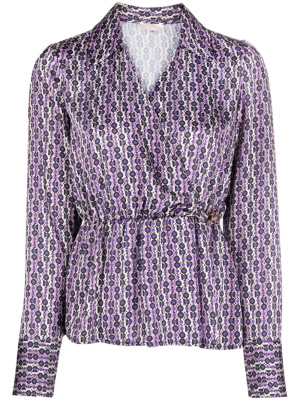 

Geometric-pattern satin blouse, LIU JO Geometric-pattern satin blouse