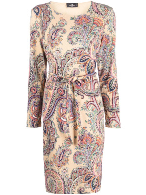 

Paisley-print belted dress, ETRO Paisley-print belted dress