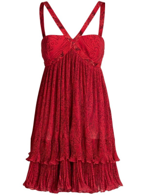 

Paisley-print pleated minidress, ETRO Paisley-print pleated minidress