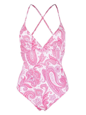 

Paisley tie-fastening one-piece, ETRO Paisley tie-fastening one-piece