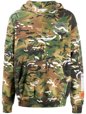 

Camouflage cotton hoodie, Heron Preston Camouflage cotton hoodie