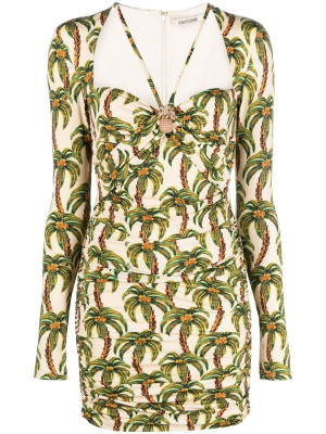 

Palm tree-print mini dress, Roberto Cavalli Palm tree-print mini dress