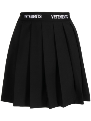 

Pleated logo-waistband skirt, VETEMENTS Pleated logo-waistband skirt