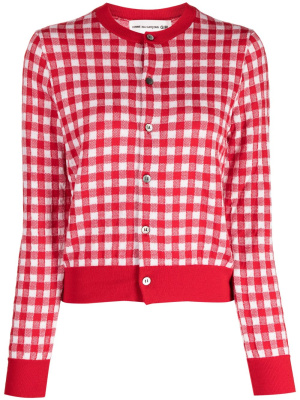 

Gingham check-pattern wool knit cardigan, Comme Des Garçons Girl Gingham check-pattern wool knit cardigan