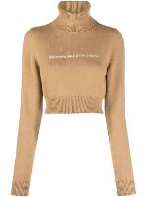 

Sunsets embroidered cropped jumper, Palm Angels Sunsets embroidered cropped jumper