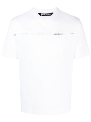 

Logo-stripe crew-neck T-shirt, Palm Angels Logo-stripe crew-neck T-shirt