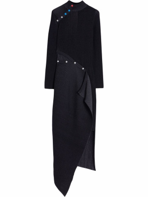 

Ribbed-knit asymmetric dress, Off-White Ribbed-knit asymmetric dress