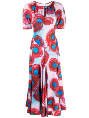 

Abstract-print pleated midi dress, Marni Abstract-print pleated midi dress