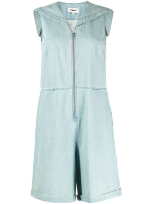 

Sailor collar denim playsuit, YMC Sailor collar denim playsuit