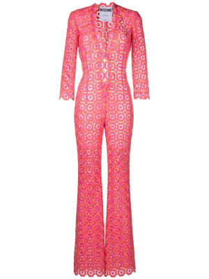 

Lace-pattern sheer jumpsuit, Moschino Lace-pattern sheer jumpsuit