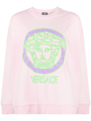 

Medusa logo-appliqué cotton sweatshirt, Versace Medusa logo-appliqué cotton sweatshirt