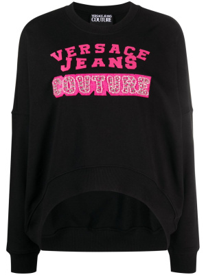 

Crystal-embellished logo-print sweatshirt, Versace Jeans Couture Crystal-embellished logo-print sweatshirt