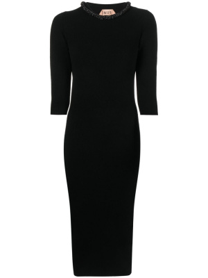 

Crystal-embellished knitted midi dress, Nº21 Crystal-embellished knitted midi dress