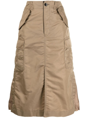 

Panelled cargo-pockets midi skirt, Sacai Panelled cargo-pockets midi skirt