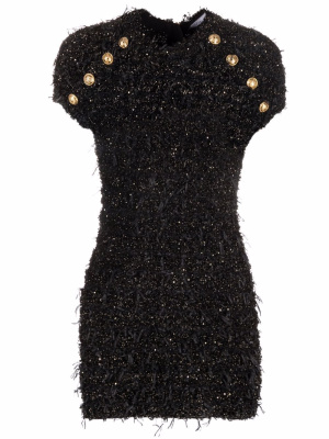 

Sequin-embellished tweed mini dress, Balmain Sequin-embellished tweed mini dress
