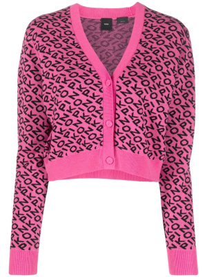 

Logo-jacquard V-neck cardigan, PINKO Logo-jacquard V-neck cardigan