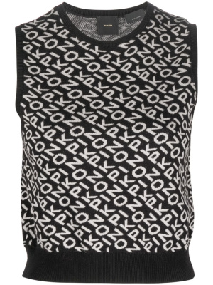 

Intarsia-knit logo knitted top, PINKO Intarsia-knit logo knitted top