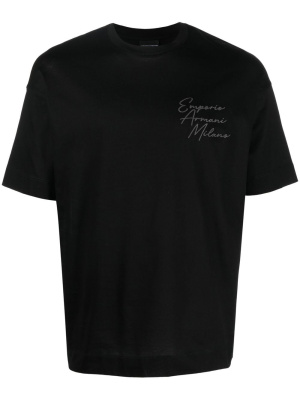 

Embroidered-logo short-sleeve T-shirt, Emporio Armani Embroidered-logo short-sleeve T-shirt