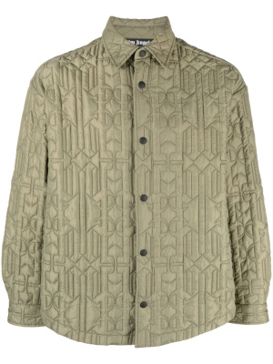 

Monogram quilted shirt jacket, Palm Angels Monogram quilted shirt jacket
