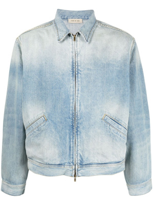 

Denim zip-up bomber jacket, Fear Of God Denim zip-up bomber jacket