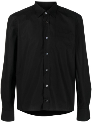 

Logo-patch long-sleeve cotton shirt, Raf Simons Logo-patch long-sleeve cotton shirt