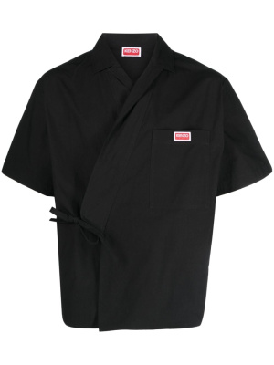 

Logo-patch cotton kimono shirt, Kenzo Logo-patch cotton kimono shirt