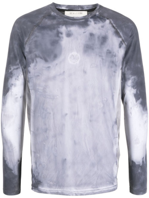 

Logo-embroidered tie-dye pattern T-shirt, 1017 ALYX 9SM Logo-embroidered tie-dye pattern T-shirt