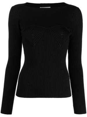 

Zilyae slash-neck ribbed top, ISABEL MARANT Zilyae slash-neck ribbed top