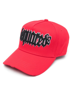 

Logo-embroidered distressed cotton cap, Dsquared2 Logo-embroidered distressed cotton cap