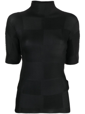 

High-neck textured T-shirt, Issey Miyake High-neck textured T-shirt