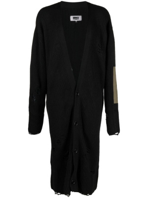 

Long-line wide-ribbed cardigan, MM6 Maison Margiela Long-line wide-ribbed cardigan