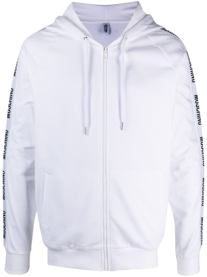 

Logo-tape zip-up hoodie, Moschino Logo-tape zip-up hoodie