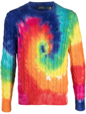

Tie-dye cable knit jumper, Polo Ralph Lauren Tie-dye cable knit jumper